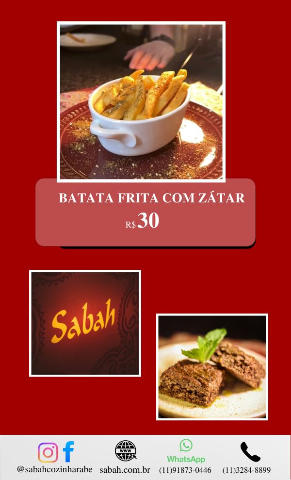 Cardápio do salão, página 8 de 10: batata frita com zátar
